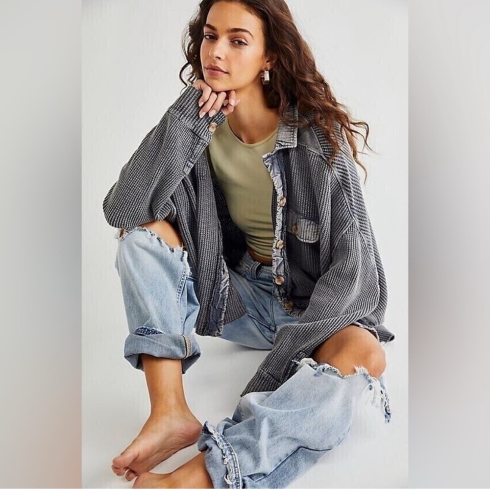 Free People One Scout Jacket - Light Charcoal - sz M